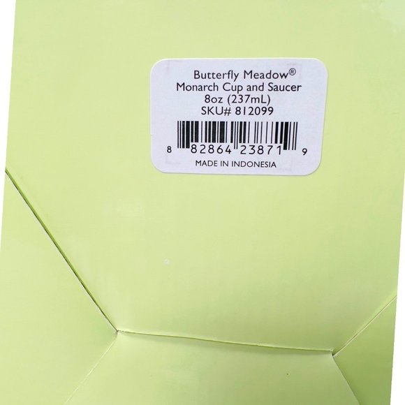 Lenox Butterfly Meadow Monarch Cup and Saucer Set New in Box - Picture 11 of 11